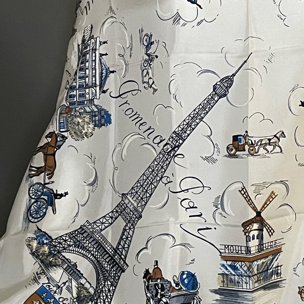 Rare Vintage Paris Souvenir Scarf Unworn Near Mint Condition 31 In - Picture 7 of 10